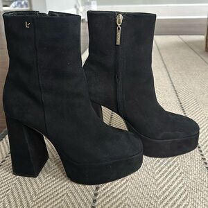 Larroude suede platform boots - worn 1 time!